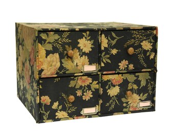 French Vintage Sewing Box. Large Shabby Needlework Craft Storage Box.