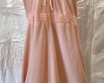 Vintage 1980s Apricot Polyester Dress Size 12
