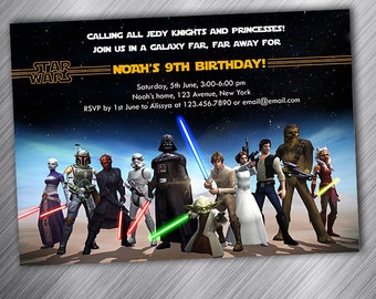 Star Wars Party Invitation, Birthday Party Invitation