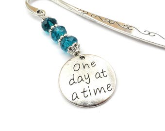 One Day At A Time Bookmark, Sobriety Gift For Friend, Addiction Recovery Bookmark, Cancer Awareness Bookmark
