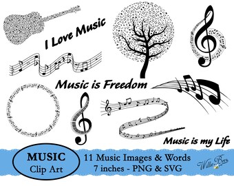 Music Images SVG, Musical Notes SVG, Music Symbol, Music PNG, Musical Instrument, Sing Songs, Love Music, Music Is Freedom, Instant Download