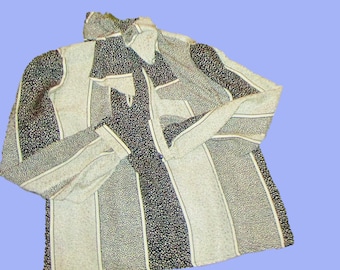 David Hayes Vintage Silk Blouse Black-Cream