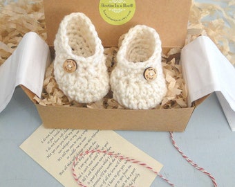 Grandparent Pregnancy Announcement, Grandparent Poem, BOOTIES IN A BOX®, Baby Boy or Girl Booties