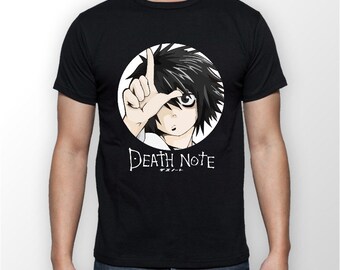 Death Note L for Loser Yagami Light Ryuk Shinigami Anime Otaku Black Tee Tshirt T-Shirt UNISEX