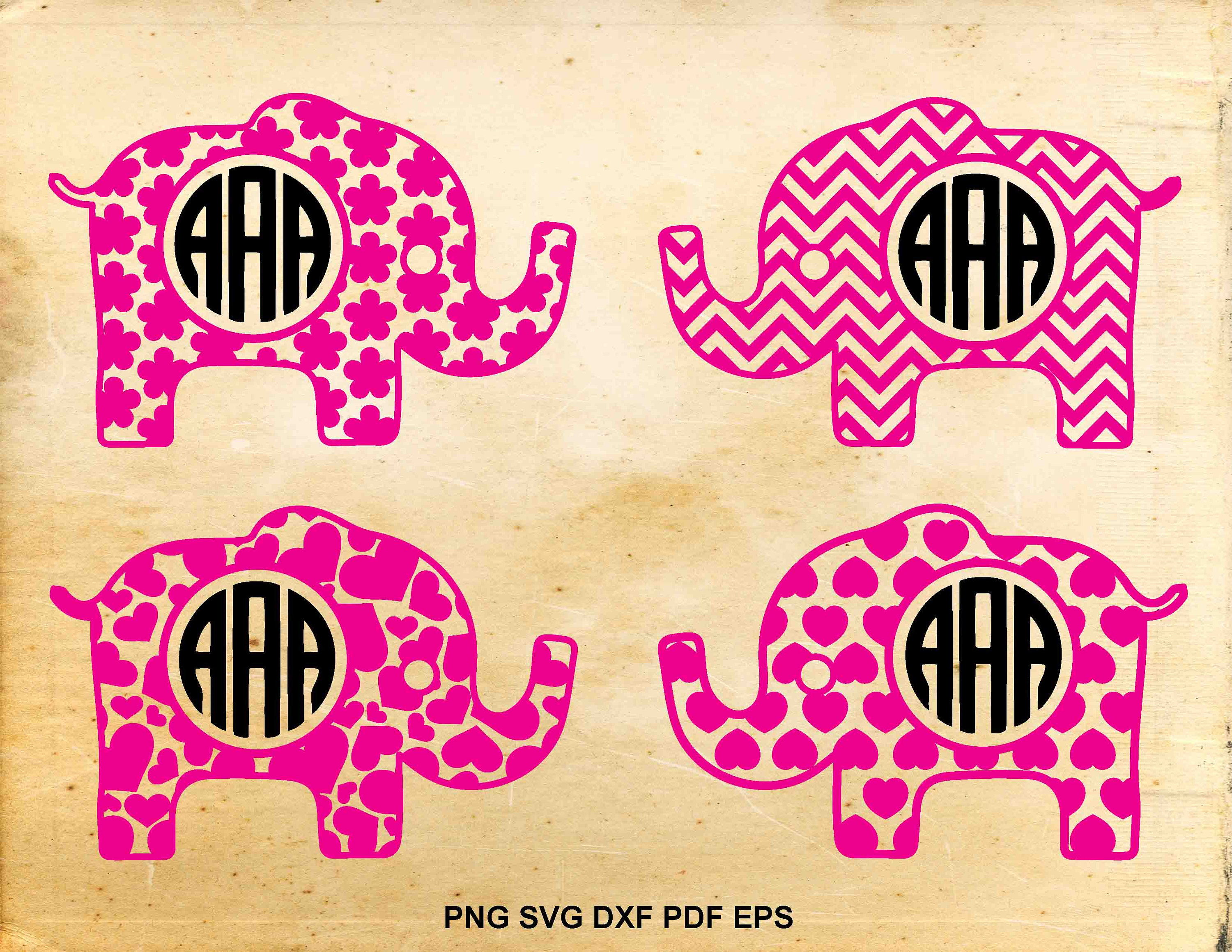 Download Elephant svg file Elephant monogram Chevron elephant Baby