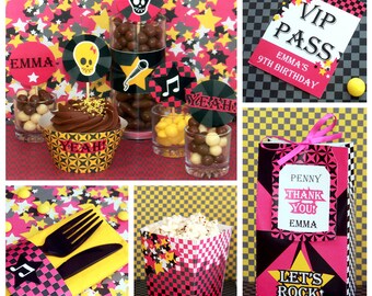 Rockstar Birthday - Rock Star Party - Rockstar Party Decorations - Rockstar Birthday Printables - Girl Rock Party (Instant Download)