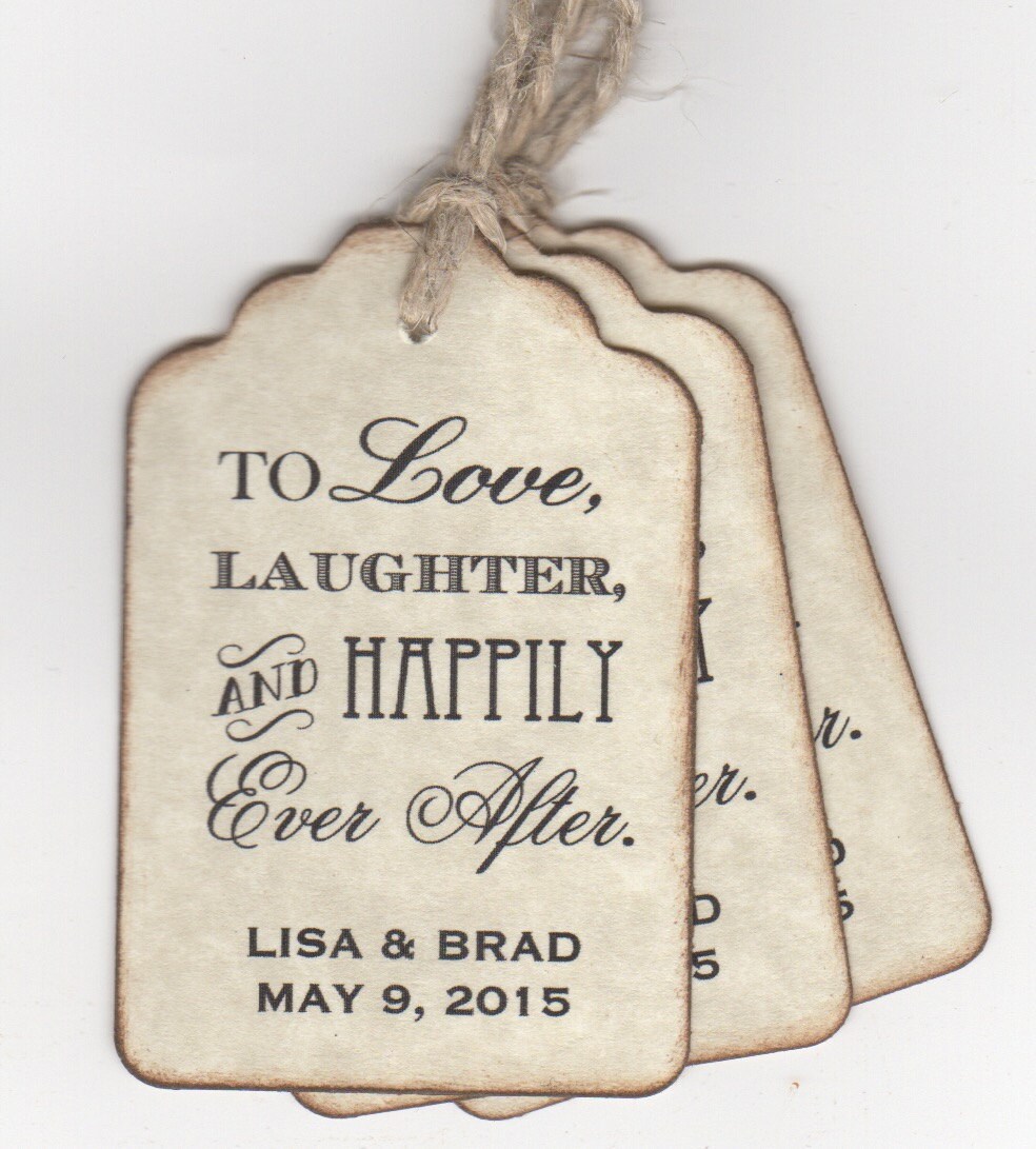 50 CUSTOM Personalized Wedding Favor Tags Shower Favor Tags To