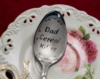 Cereal killer, Your Text Here, Custom engraved Spoon, Coffee Custom Engraved Spoon, Engraved Teaspoon, Custom Spoon, Metal Engraving Spoon