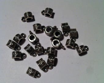 Set of 20 6mm silver-plated bails