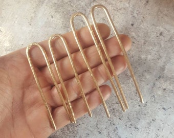 Metal Hair Pin, Hammered Bronze Pin for Buns. Bun Holder, French Hair Pins. Bridal Hair Accessories, Mini Hair Fork U Pin Metal Bun Pin.