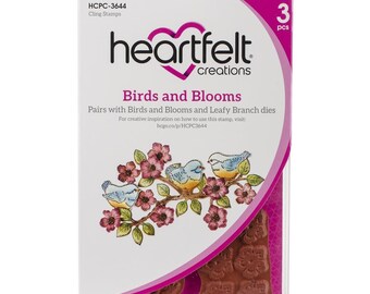 Heartfelt Creations Cling Rubber Stamp Set ~ Birds & Blooms, HCPC3644