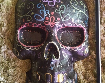Sugar skull candy skull wall hanging .