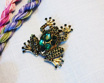 Needle Minder Handmade Designer Sewing Minder "Frog" OOAK Sewing Accessory Quilting Needlepoint Cross Stitch Minder Magnetic Minder