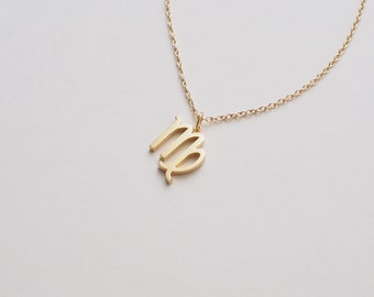 Zodiac Necklace, Dainty Zodiac Charms, Delicate Minimalist Layering Necklace in Sterling Silver, Gold, Rose Gold #D95