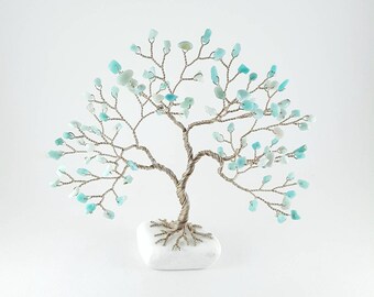 Amazonite Gemstone Tree, Amazonite Tree Sculpture, Gem Tree, Tree of Life, Handmade Tree, Lucky Tree