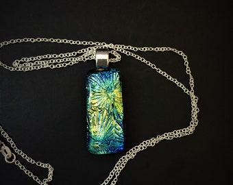 Dichroic Glass Jewelry, Art Glass Necklace, Fused Glass Jewelry, Dichroic Pendant