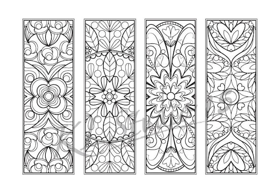 mandala coloring bookmarks instant download relax mandala