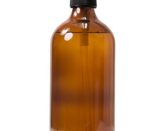 Amber Boston Round 1 Litre PET Refillable Bottle with Black Pump - 3 Pack