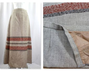 1970's Wool A-Line Maxi Skirt