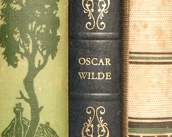Oscar Wilde novel The Picture of Dorian Gray and other stories vintage book, faux leather book in dark blue,