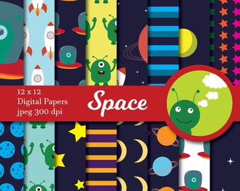 Space digital paper backgrounds