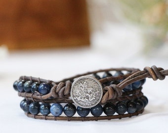Healing Stone Wrap Bracelet - Dumortierite