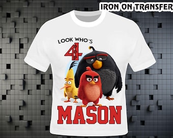 Angry Birds Iron On Transfer , Angry Birds Birthday Shirt DIY , Angry Birds Shirt DIY , Iron On Transfer , Digital File