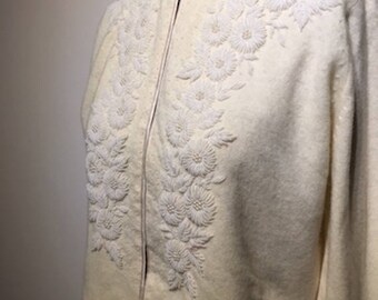 Lovely STEPHEN CHU 50s 60s Beaded Cardigan / 1950s 1960s Sweater / 1950s 1960s Cardigan