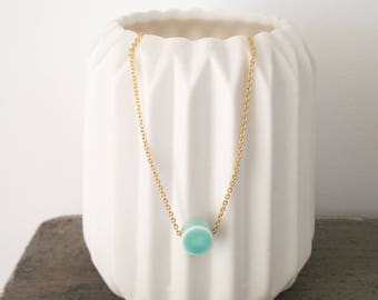 Collier "Eos" en porcelaine turquoise