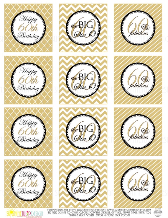 60th Birthday Free Printable Decorations