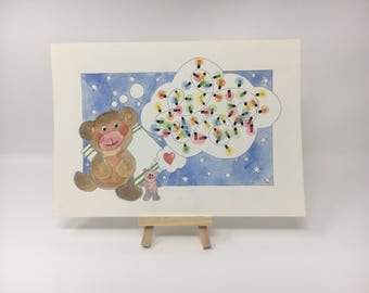 Teddy Bear and Fairy Lights