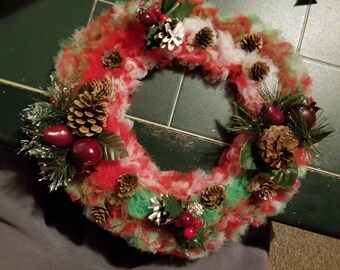 Festive holiday wreath