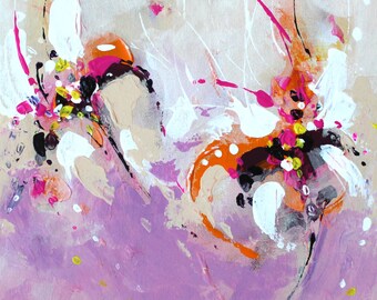 Abstract painting Abstract wall art acrylic painting contemporary wall art abstract original art painting pastel painting Violet painting