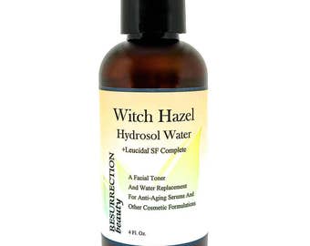 Witch Hazel Hydrosol Water With Leucidal®, Toner & Serum Additive, 4oz.
