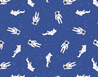 Astronauts,NASA Fabric, Space Fabric, Outer space, Out of this World NASA, BLUE, 100% Quilting Cotton Fabric, Choose your Cut