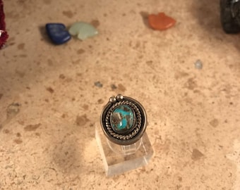 Vintage Navajo Turquoise & Sterling Silver Ring Size 6