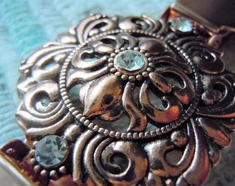 Metal filigree dress clip, shirt clip, sweater clip, jacket clip for back of waist
