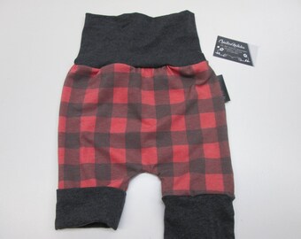 Short évolutif 6-36M ,pour les amateur de camping style bucheron,fait de knit caroter et bande grise