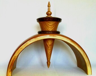Wood Box with Lid - Hand Turned Lidded Wooden Box - Hollow Vessel - Wooden Box with Lid - Wood Box with Holder - Sunset Turnings