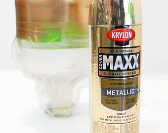 GOLD Metallic golden Finish spraY PAINT indoor & outdoor 12 oz Aerosol Can Krylon Cover Maxx 9194