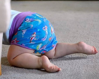 Short rétro, shorts de gymnastique enfants, enfants de sirène, sirène shorts, sirène filles, shorts de plage, Short bébé, sirène bébé, cadeau bébé d’été