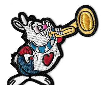 Rabbit - Alice In Wonderland - Disney - Movie - Embroidered Iron On Applique Patch - B
