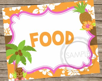Tiki bar sign . Luau sign. Printable luau sign. Hawaiian