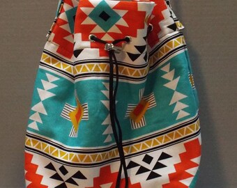 Canvas Bucket Bag or Tote Riley Blake Four Corners Fabric