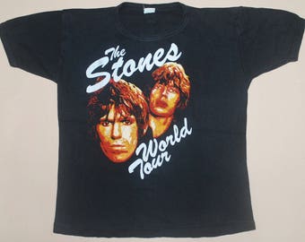 RARE VINTAGE 80s 1982 THE rolling stones world tour rock concert t shirt
