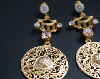 Earrings with Swarovski crystals