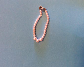 Barbie doll graduated pink pearl necklace