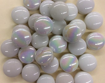 White mix 1/2" Optic Drops-100g// glass gems//Discount gems