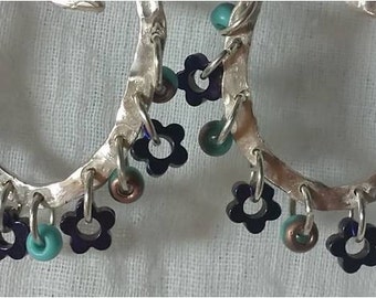 circle earrings silver circle earrings circle hoops earrings hammered silver hoops hammered hoop earrings