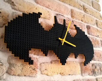 Clock made of LEGO bricks - Batman // Geek gift